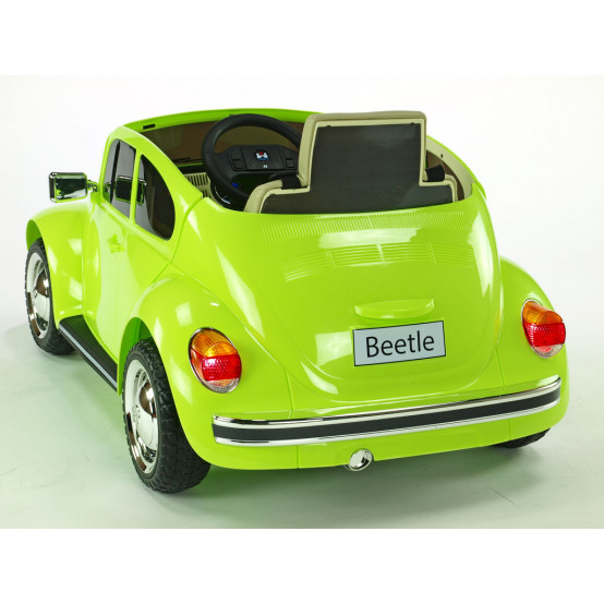 VW Beetle Oldtimer s 2.4G dálkovým ovládáním, čalouněnou sedačkou + EVA kola, ZELENÝ